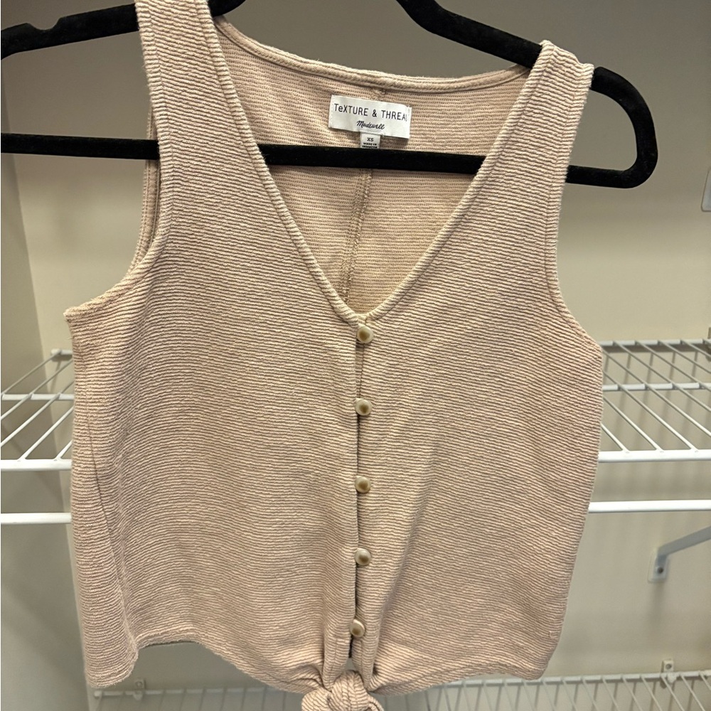 Madewell Tan Cream Sleeveless Crop Tank